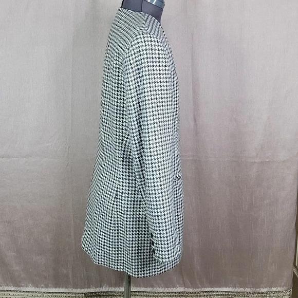 SPIEGEL Black and White Houndstooth Wool MId Length Jacket Size 12 - Picture 5 of 8